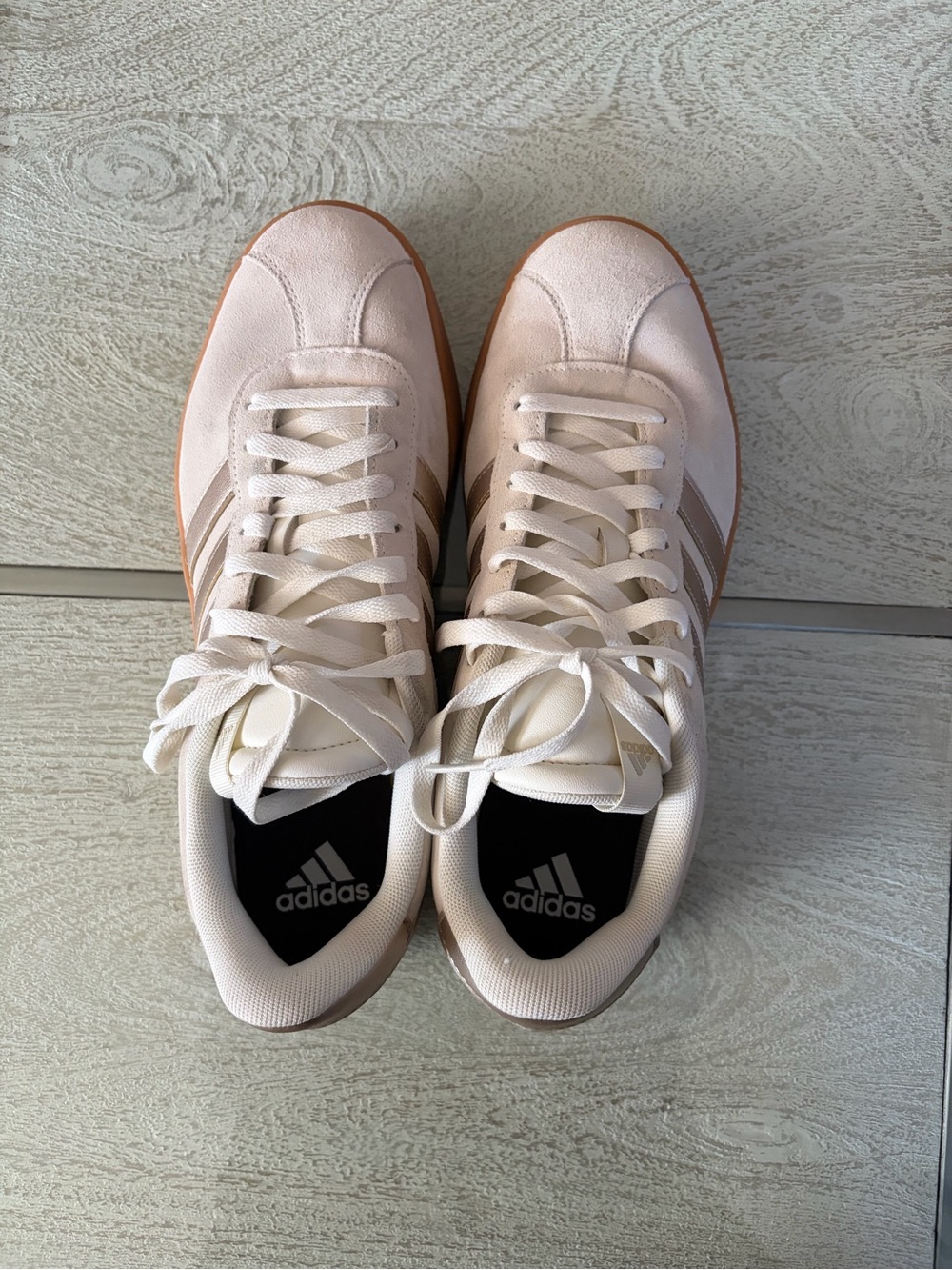 adidas Women’s Cream and Tan Retro Lace-Up Sneakers